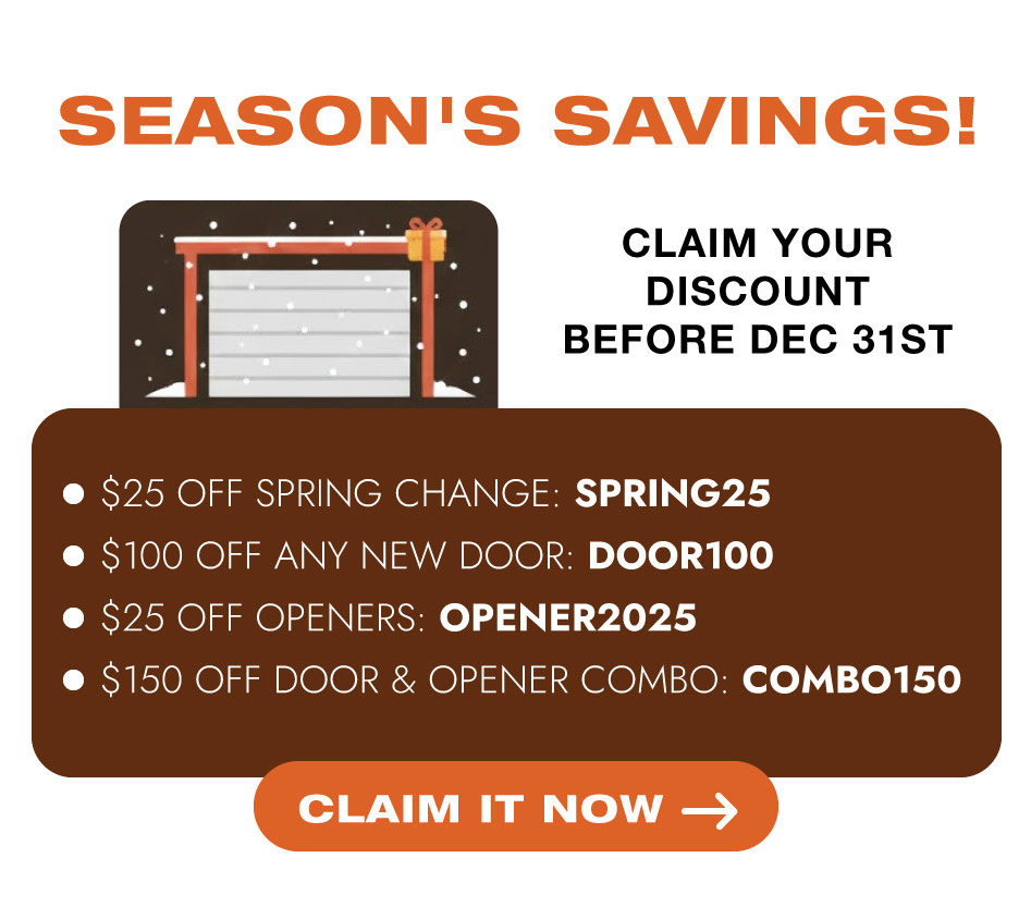 Claim Your Discount Before Dec 31st for your next garade door repair